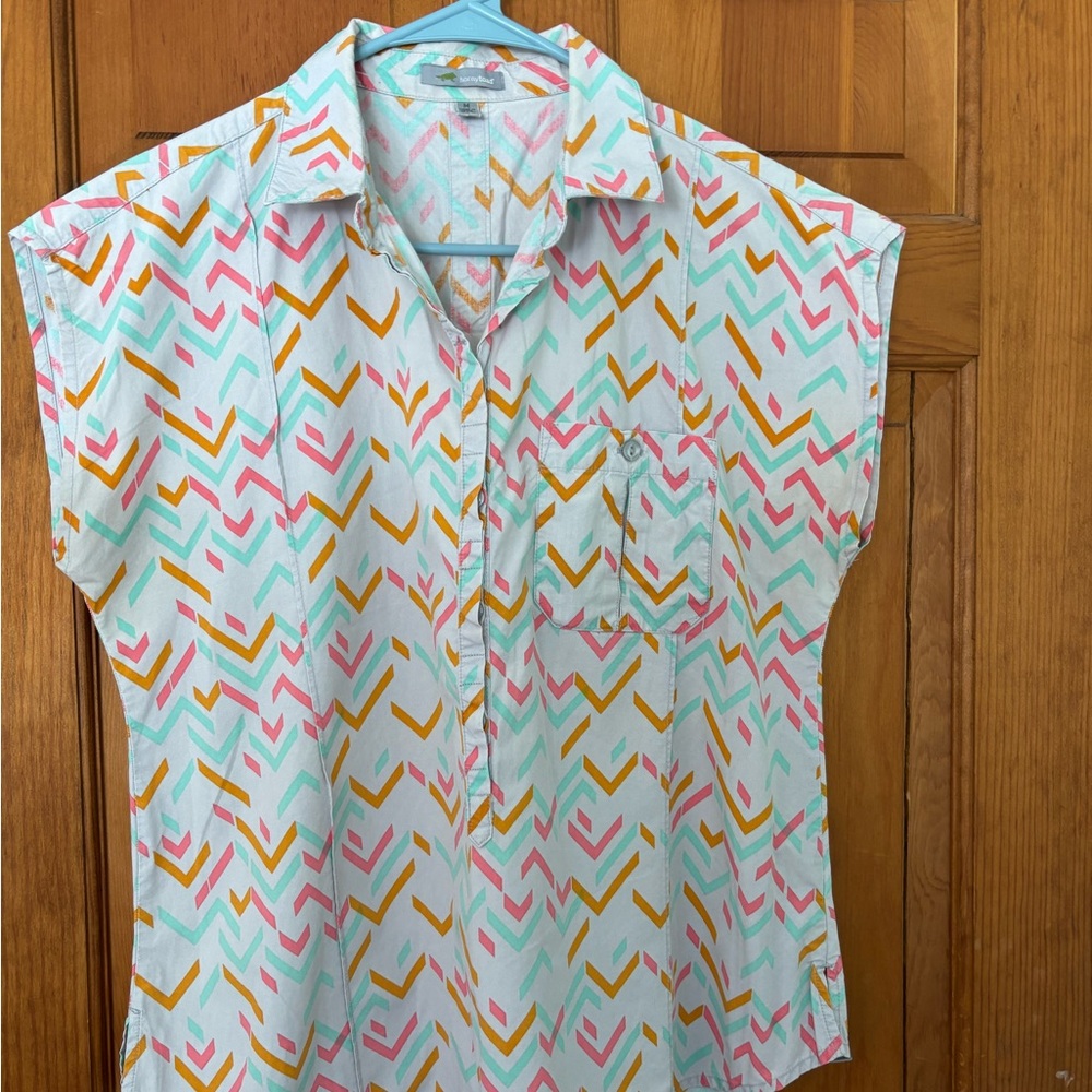 Toad & Co (Horny Toad) Willowy Shirt – Chevron Print – Sleeveless – Size M